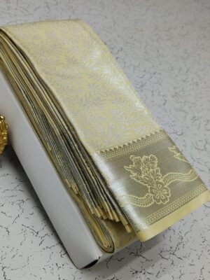 yellow kanchi Silk Saree