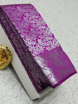 Luxe Dark Purple kanchi Silk Saree
