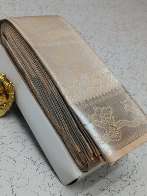 Light Orange kanchi Silk Saree