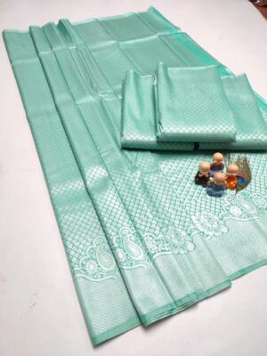 Luxury Pista Green Kanchi Silk Saree