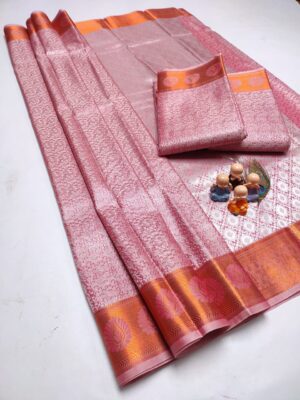 Luxe Premium Pink Kanchi Silk Saree