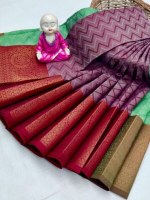 Grape Tone with Traditional Semi Silk Saree