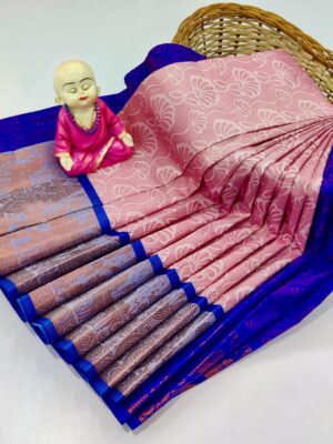 Light Pink Pallaku Semi Silk Saree