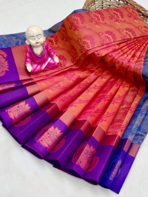 Luxury Contrast Semi Silk Saree