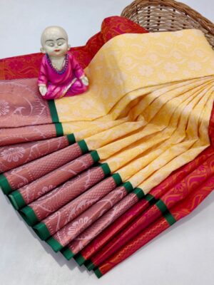 Yellow Semi Silk Saree