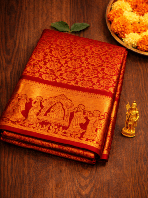 Red Chilli Pure Kanchi Silk