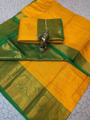 Yellow with Green vaira oosi saree