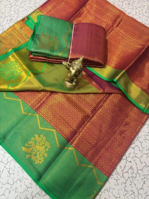 kanchi semi silk saree with vairaosi design