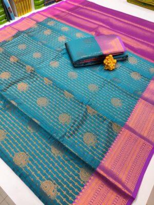 Peacock With Pink Border Vairaoosi Saree