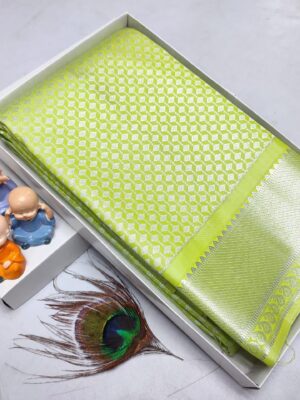 Lime Green Kanchi Silk