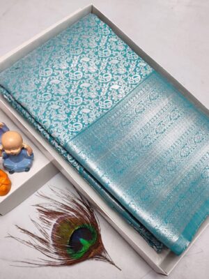 Sky Blue Kanchi Silk
