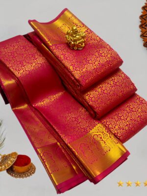 Temple Red Kanchi Silk Saree