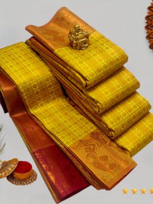 Mustard Yellow Kanchi Silk Saree