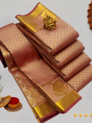 Golden Mustard Kanchi Silk Saree