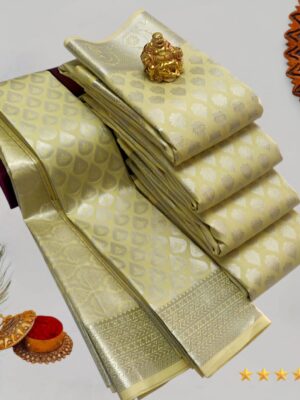 Ivory Gold Kanchi Silk