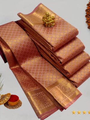 Sunset Orange Kanchi Silk