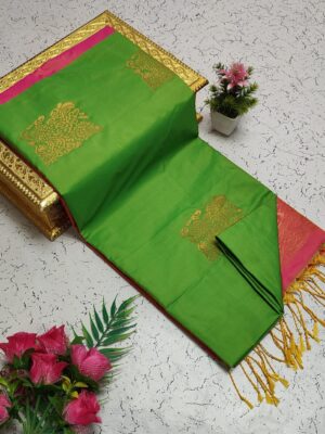 Elegant Parrot Green Saree