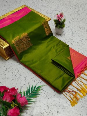 Classic Olive Green Saree