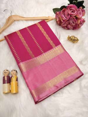 Katan Silk Saree -Rani Pink
