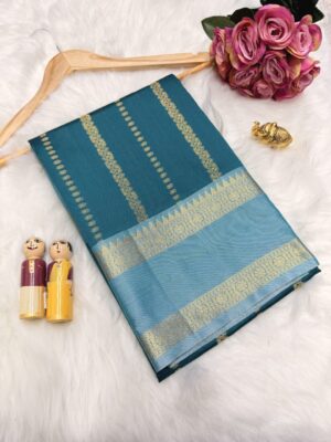 Katan Silk Saree -Teal Tone