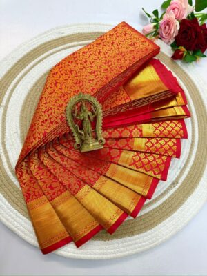 Chilli Red Wedding Silk Saree