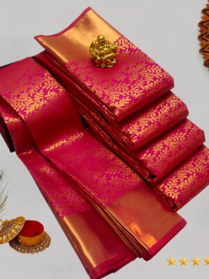 Classic Rani Pink Wedding Silk Saree