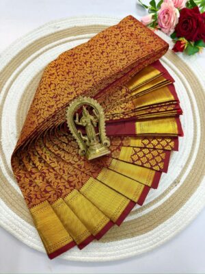 Classic Dark Meeron Wedding Silk Saree