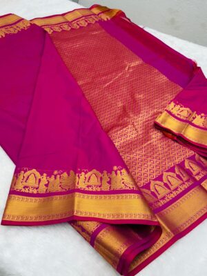 Rani Pink Kanchi Pallakku Saree