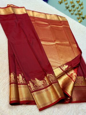 Classic Pure Red Kanchi Pallakku Saree