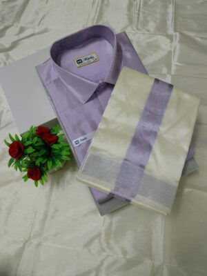 Aishwaryam Lavender Mens shirt and Dhotis