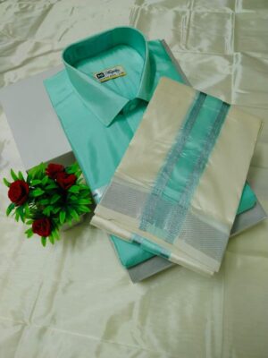 Aishwaryam Mint leaf Mens shirt and Dhotis