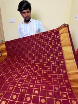 Art Kanchi Vintage Checks Saree