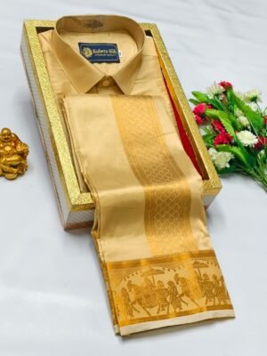 Silk Gold Marriage Pallakku Border Dhoti