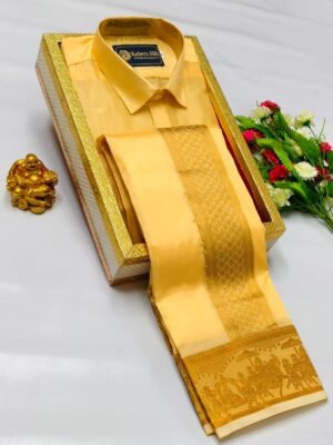 Silk Gold Marriage Pallakku Border Dhoti