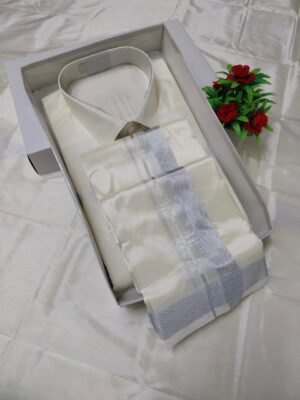 Aishwaryam White Mens shirt and Dhotis