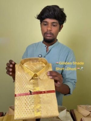 Gold Shade Designer Shirt With dhoti