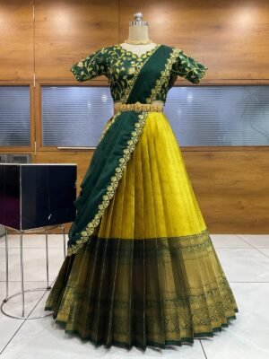 Banarasi Yellow Lehenga Set