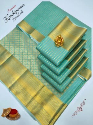 Pastel Blue Wedding Silk Saree