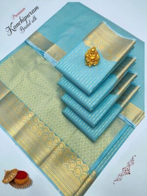 Pale Blue Turning Border Silk Saree